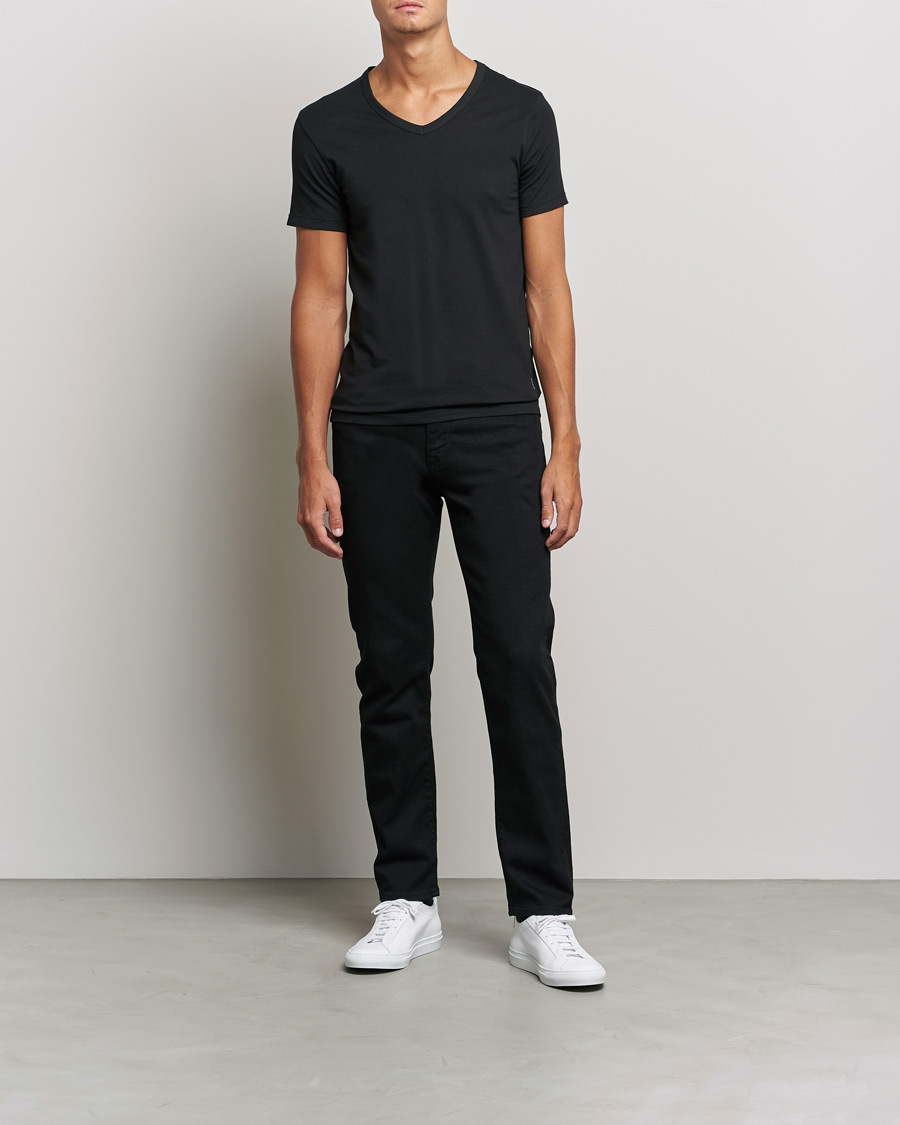 Hombres | Camisetas | BOSS BLACK | 2-Pack V-Neck Slim Fit T-Shirt Black