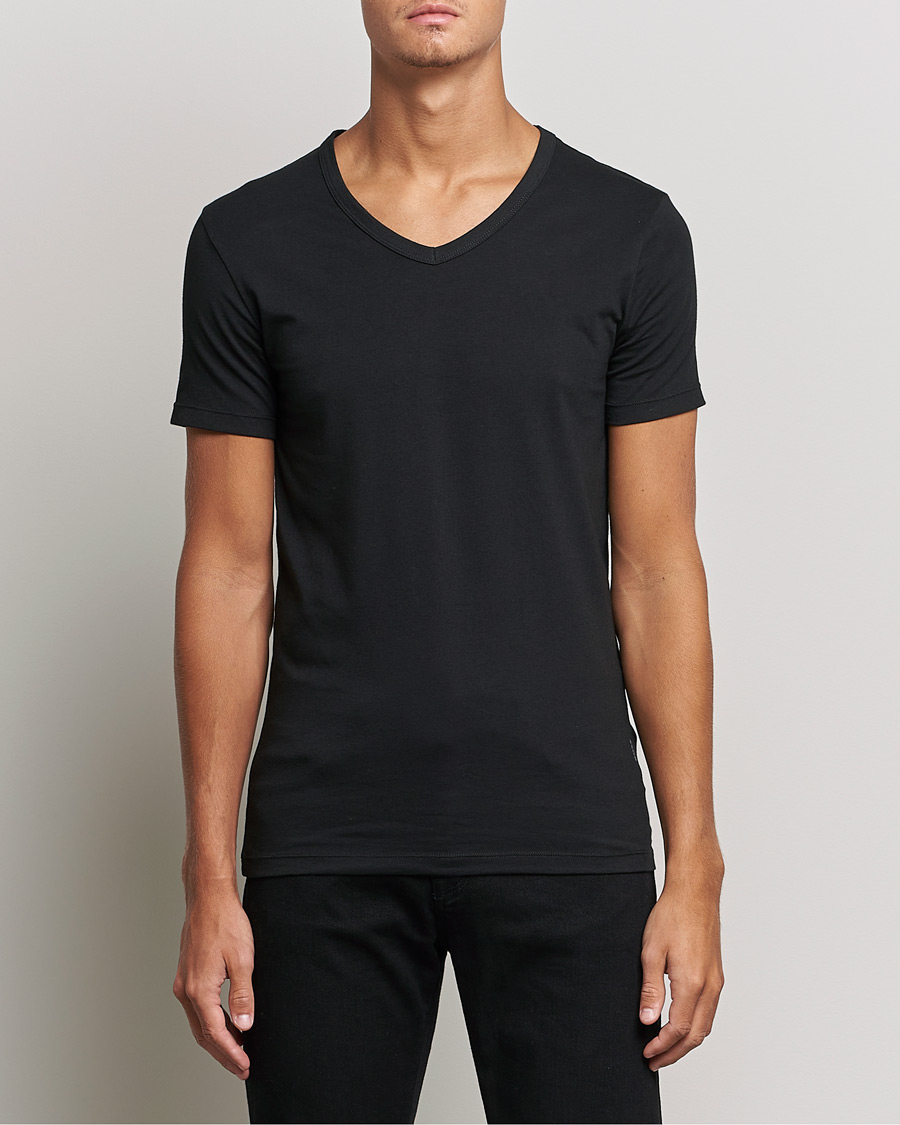 Hombres | Wardrobe basics | BOSS BLACK | 2-Pack V-Neck Slim Fit T-Shirt Black