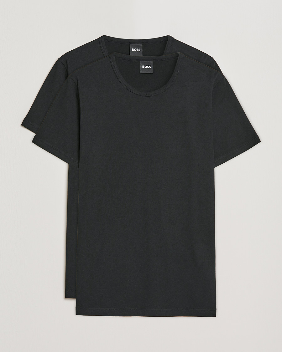Hombres | Camisetas | BOSS BLACK | 2-Pack Crew Neck Slim Fit T-Shirt Black