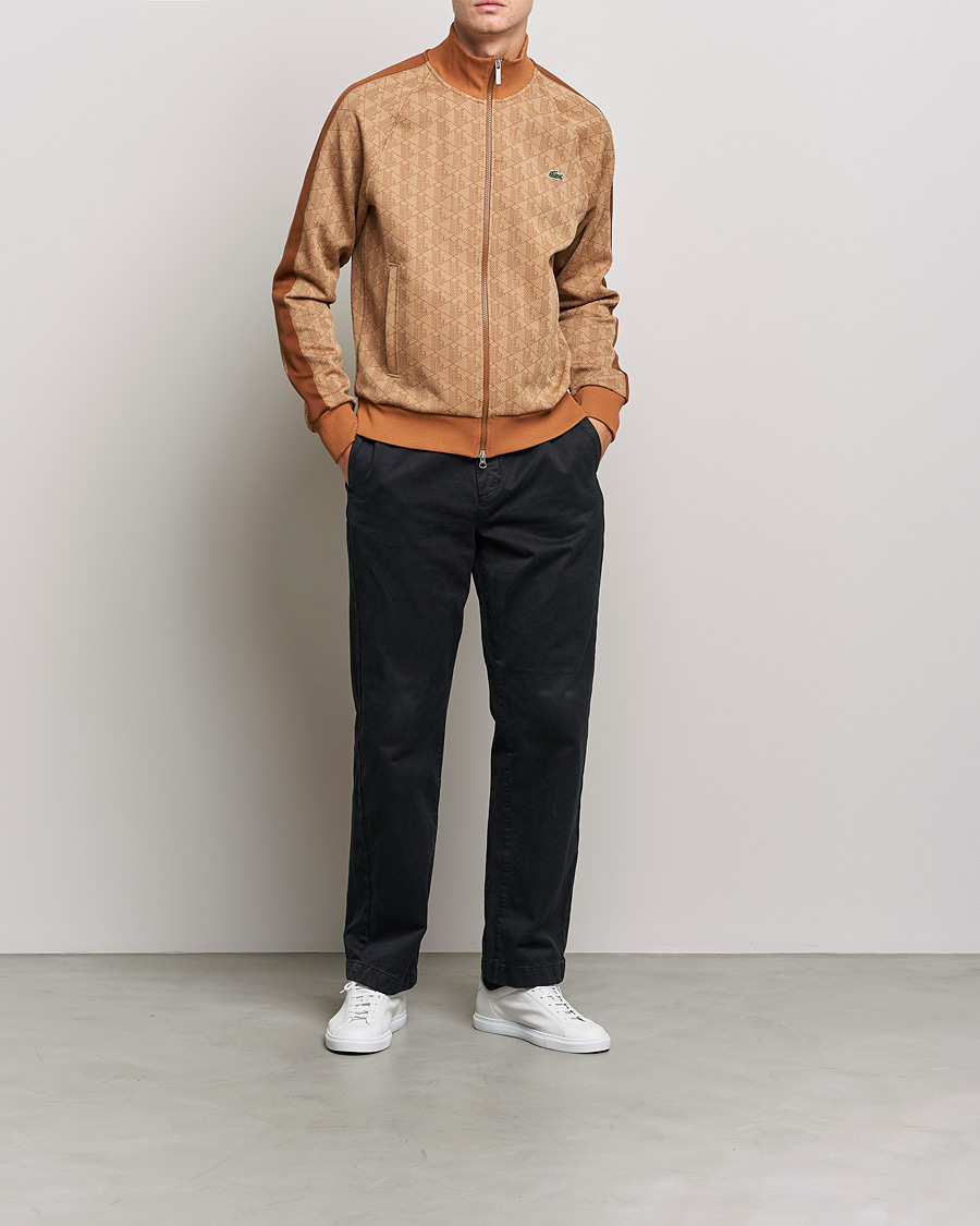 Hombres | Jerséis y prendas de punto | Lacoste | High Neck Zip Mongram Jacuard Sweatshirt Viennese