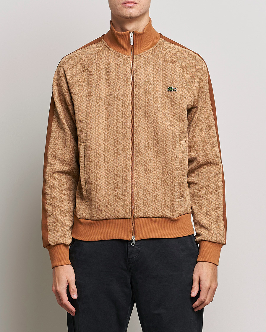 Hombres | Jerséis y prendas de punto | Lacoste | High Neck Zip Mongram Jacuard Sweatshirt Viennese