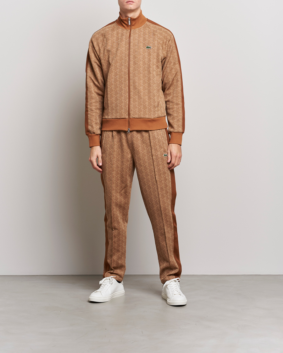 Hombres | Pantalones | Lacoste | Monogram Cotton Jacuard Tapered Trackpants Viennese