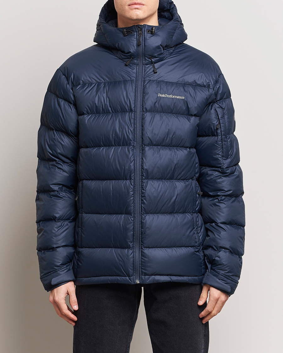 Hombres |  | Peak Performance | Frost Down Hooded Jacket  Blue Shadow