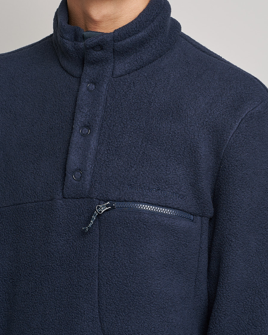 Hombres | Jerséis y prendas de punto | Peak Performance | Fleece Snap T-Neck Blue Shadow