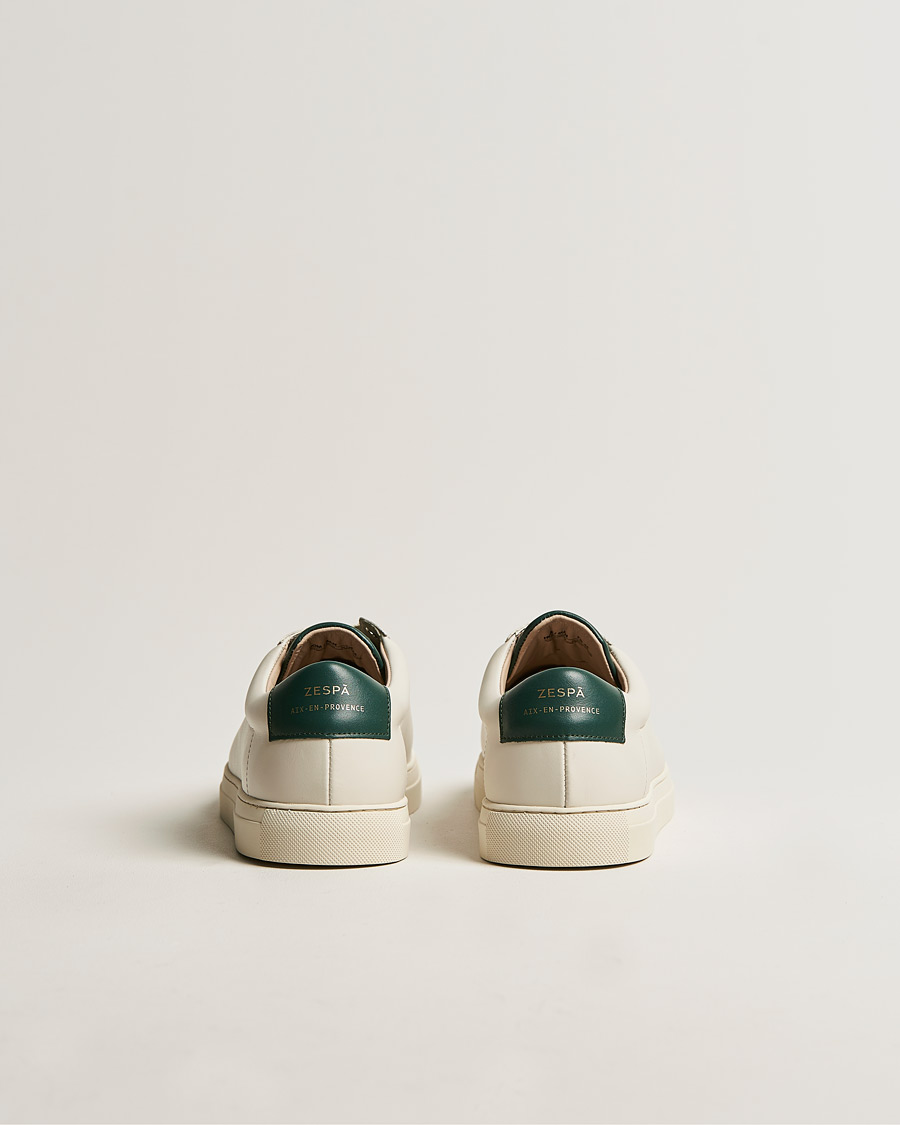 Hombres | Zespà ZSP4 Nappa Leather Sneakers Off White/Vert Sombre | Zespà | ZSP4 Nappa Leather Sneakers Off White/Vert Sombre