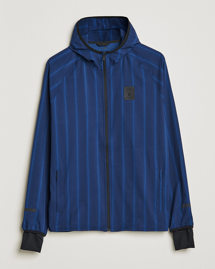 Hombres | Jerséis y prendas de punto | NN07 | Pace Hooded Running Jacket Navy Stripe
