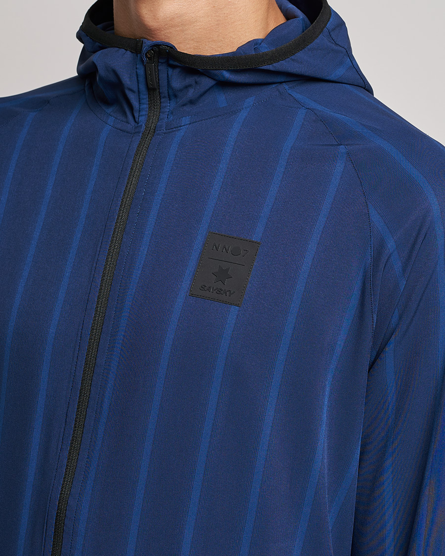 Hombres | Jerséis y prendas de punto | NN07 | Pace Hooded Running Jacket Navy Stripe