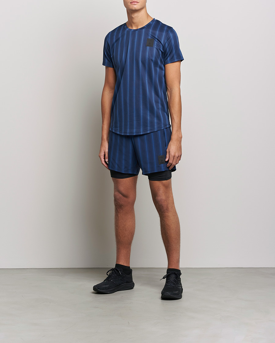 Hombres | Camisetas | NN07 | Combat Short Sleeve T-Shirt Navy Stripe