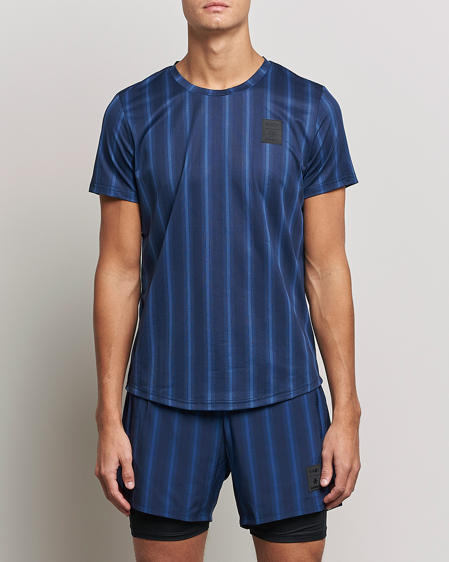 Hombres | Camisetas | NN07 | Combat Short Sleeve T-Shirt Navy Stripe
