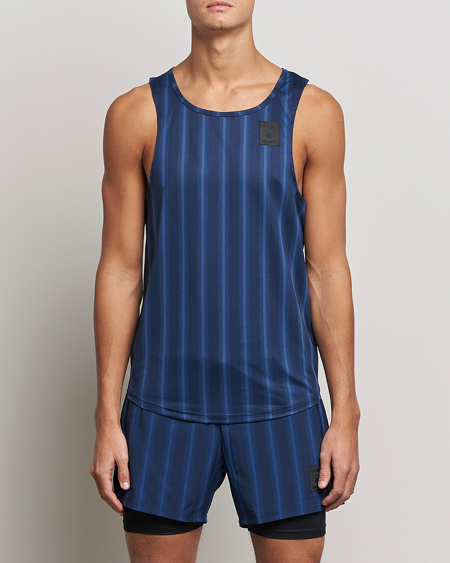 Hombres | Camisetas | NN07 | Combat Singlet Navy Stripe