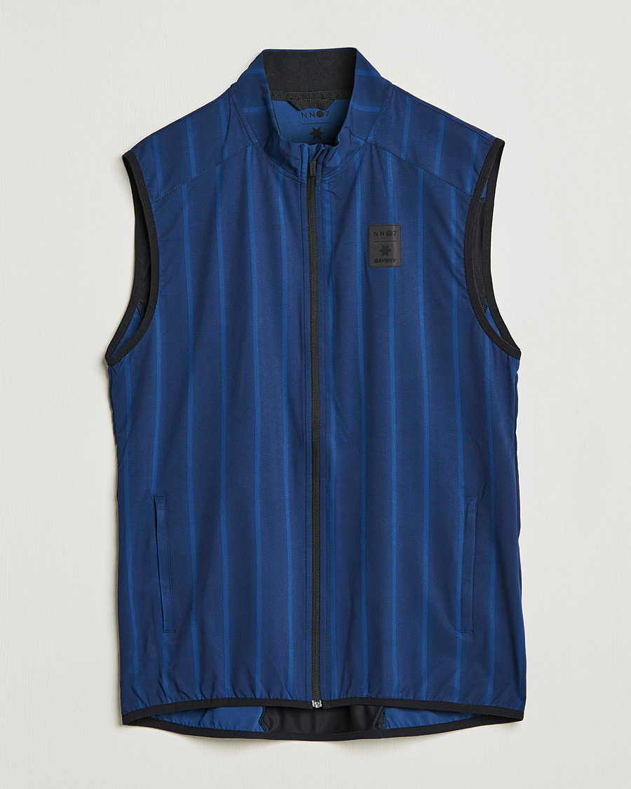 Hombres | Jerséis y prendas de punto | NN07 | Pace Full Zip Vest Navy Stripe