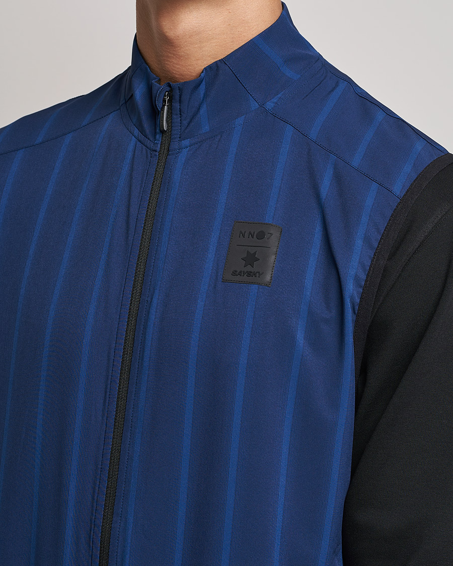 Hombres | Jerséis y prendas de punto | NN07 | Pace Full Zip Vest Navy Stripe