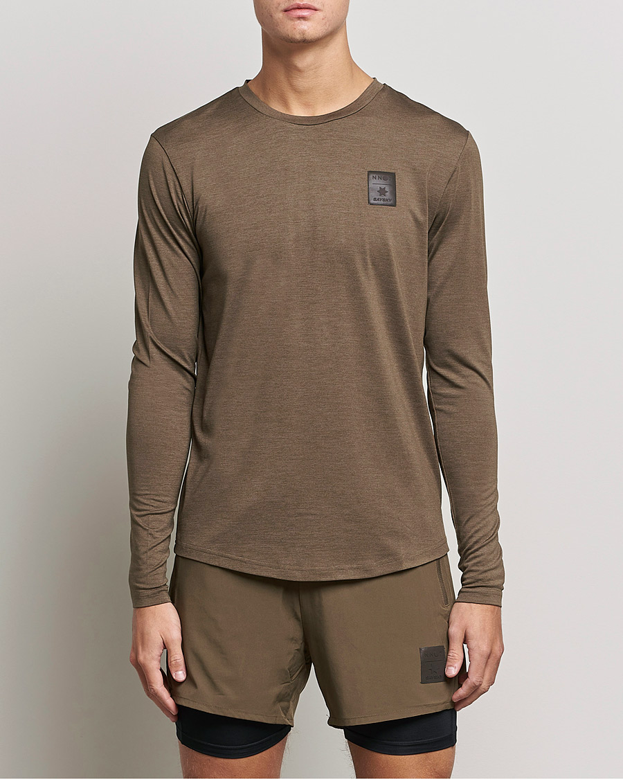 Hombres | Camisetas | NN07 | Pace Long Sleeve T-Shirt Clay