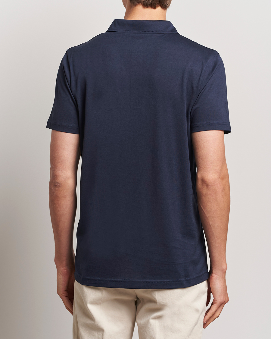 Hombres | Polos | Sunspel | Cotton Jersey Polo Navy