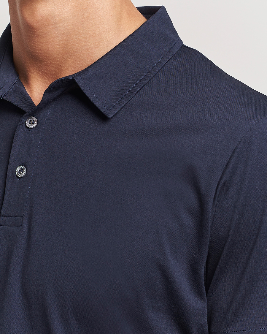 Hombres | Polos | Sunspel | Cotton Jersey Polo Navy