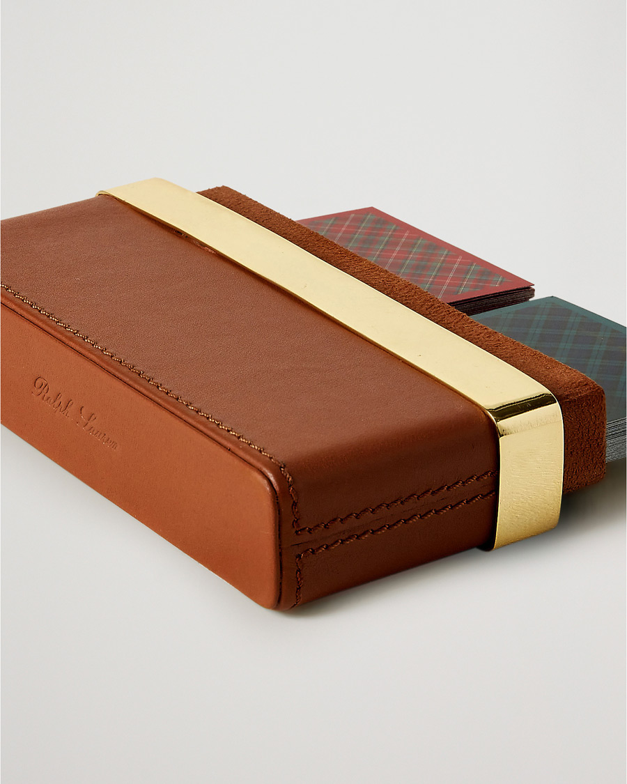 Hombres |  | Ralph Lauren Home | Westover Leather Playing Cards Set Brown