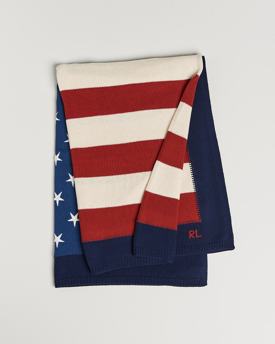Hombres | Ralph Lauren Home RL Flag 54x72 Cotton Throw Navy | Ralph Lauren Home | RL Flag 54x72 Cotton Throw Navy
