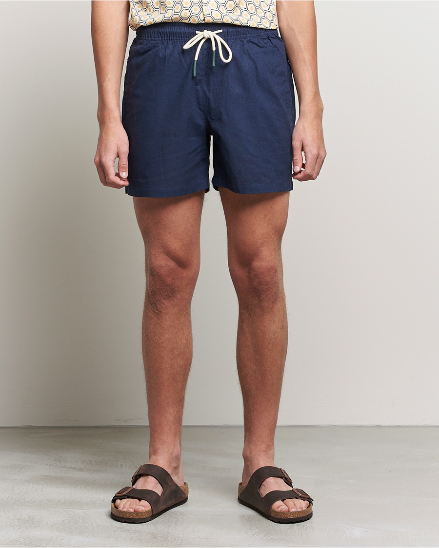 Hombres | Pantalones cortos de lino | OAS | Linen Shorts Navy