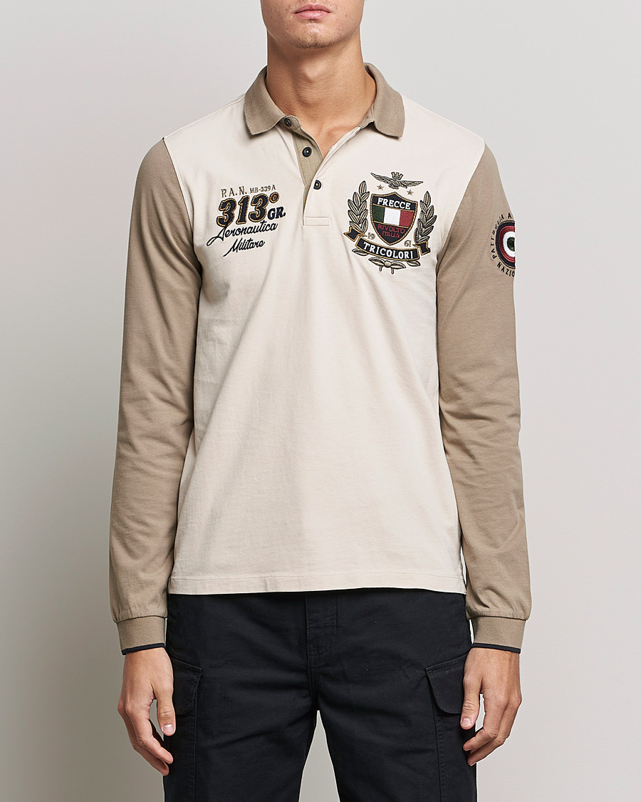 Hombres | Jerséis y prendas de punto | Aeronautica Militare | Long Sleeve Logo Polo Tortora