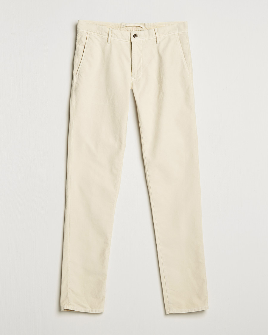 Hombres | Pantalones | Incotex | Slim Fit Vintage Moleskine Slacks Light Beige
