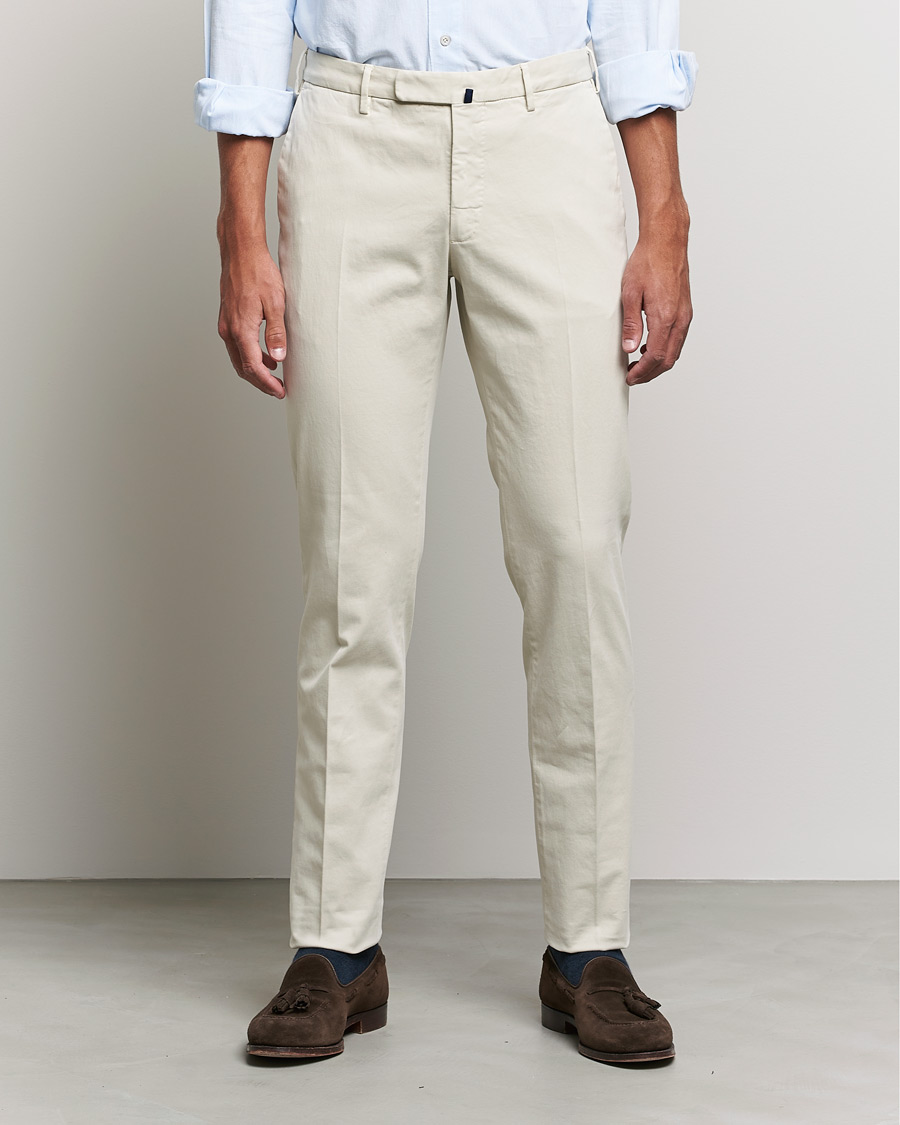 Hombres | Pantalones | Incotex | Slim Fit Cotton Stretch Chinos Light Beige