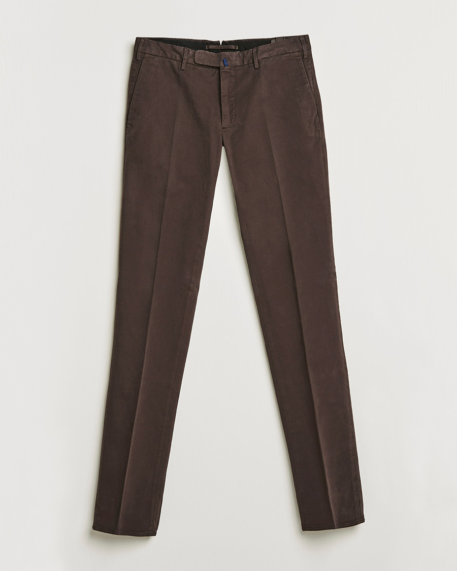 Hombres | Pantalones | Incotex | Slim Fit Cotton Stretch Chinos Dark Brown