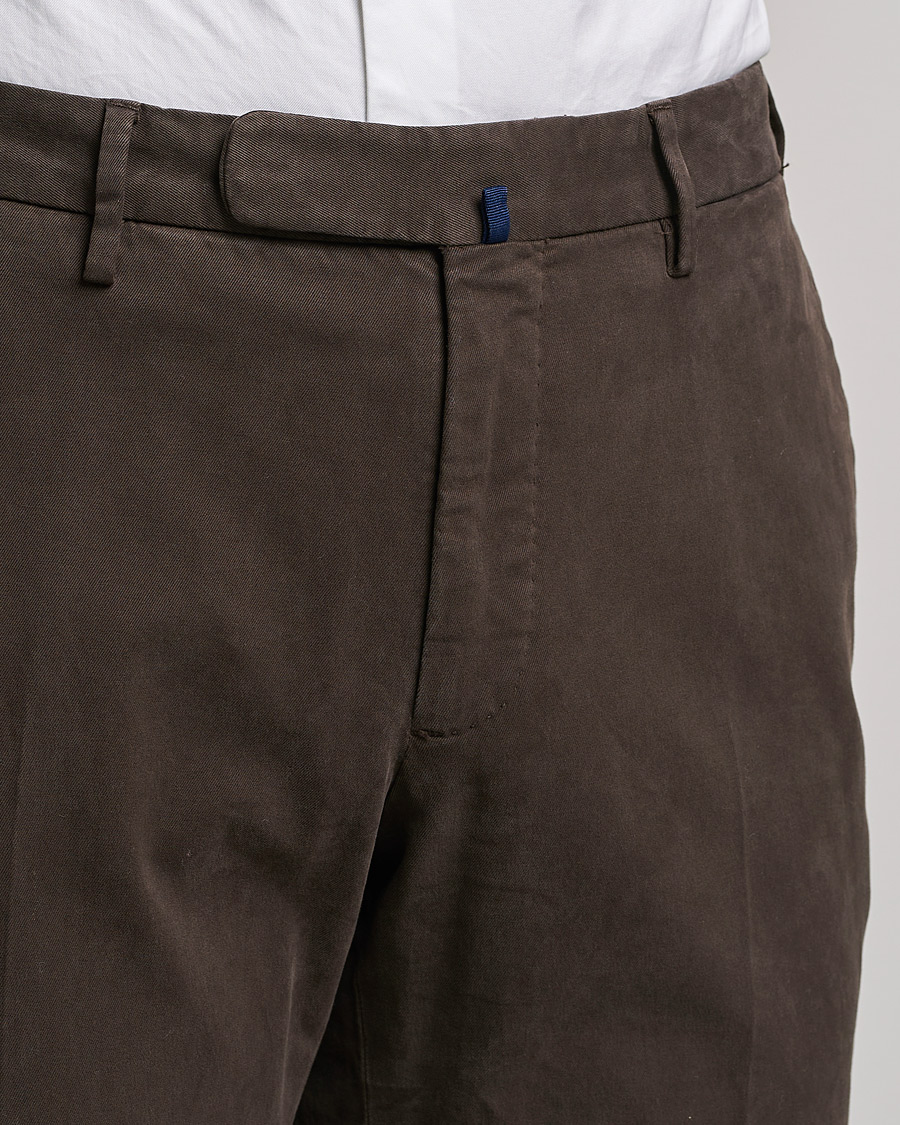 Hombres | Pantalones | Incotex | Slim Fit Cotton Stretch Chinos Dark Brown