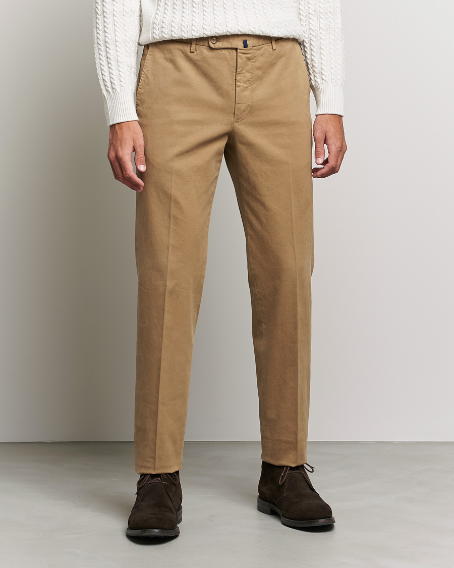 Hombres | Pantalones | Incotex | Regular Fit Cotton Stretch Chinos Beige