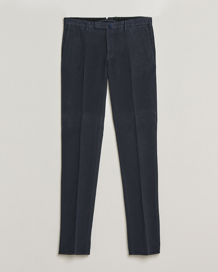 Hombres | Pantalones | Incotex | Slim Fit Luxury Moleskine Trousers Navy