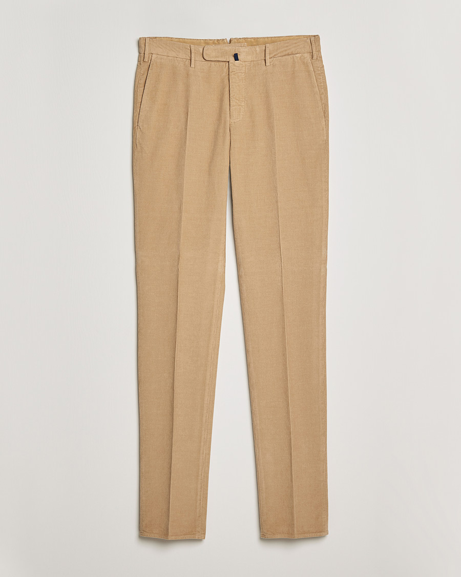 Hombres | Pantalones | Incotex | Slim Fit Soft Corduroy Trousers Beige