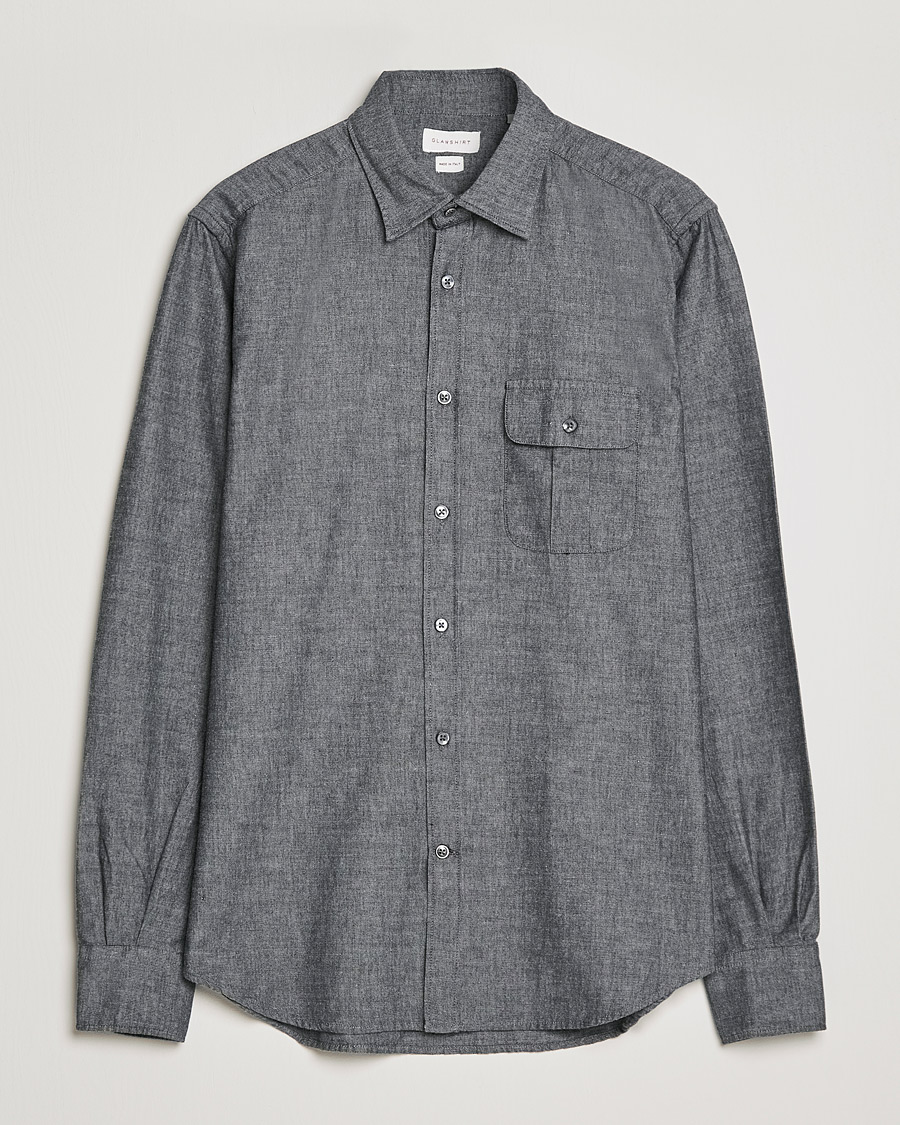 Hombres | Camisas | Slowear | Chambray Work Shirt Grey