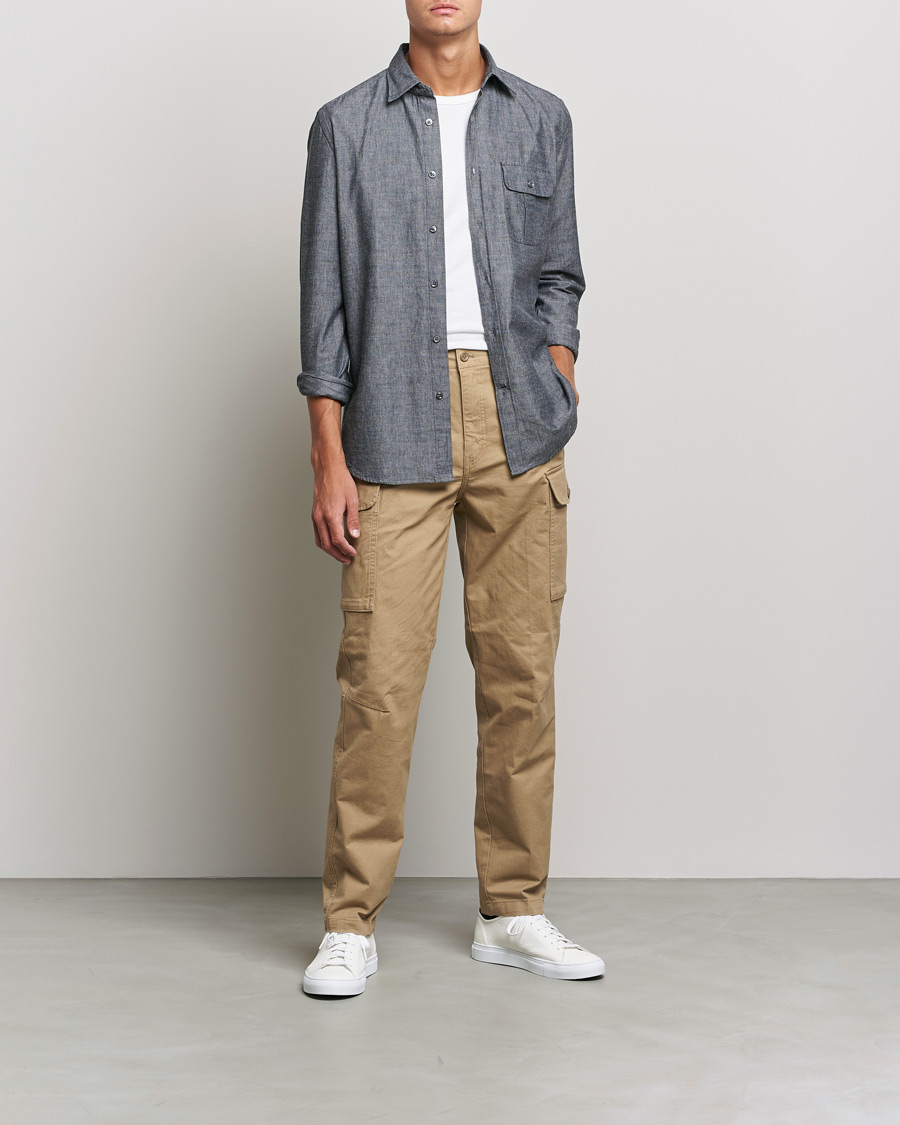 Hombres | Camisas | Slowear | Chambray Work Shirt Grey