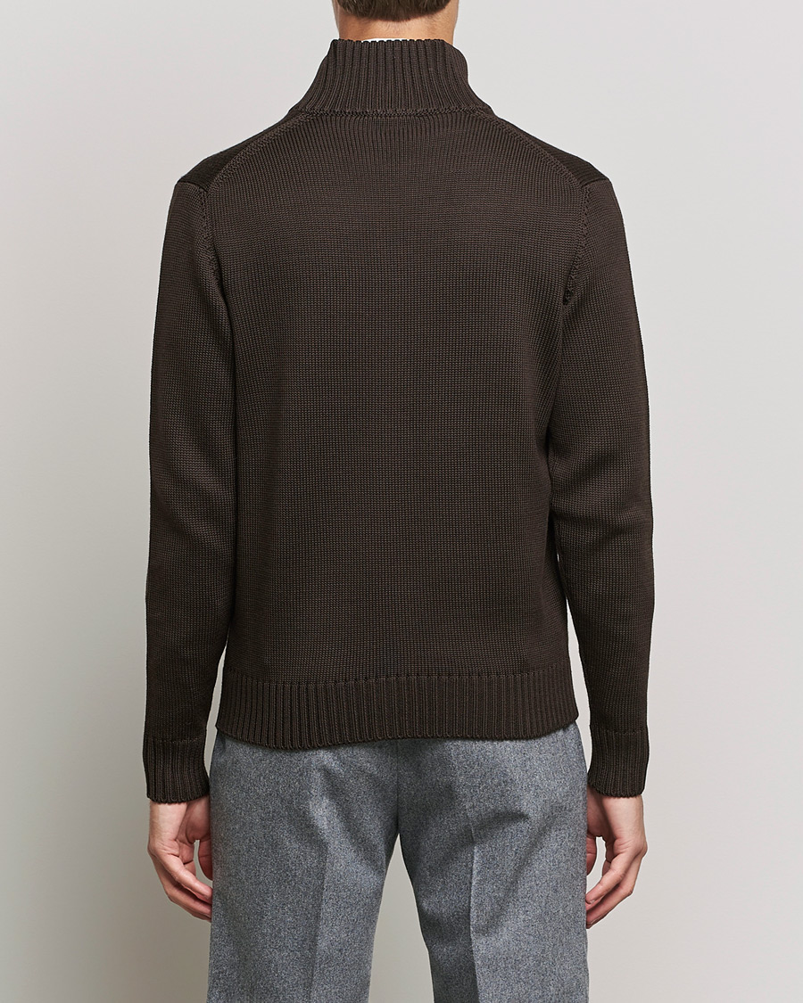 Hombres | Jerséis y prendas de punto | Zanone | Virgin Merino Wool Chioto Cardigan Dark Brown