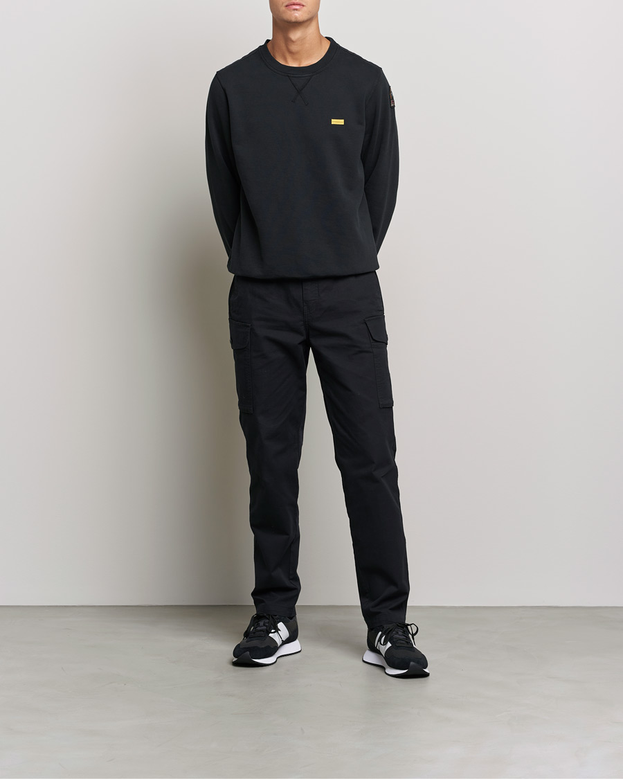 Hombres | Jerséis y prendas de punto | Parajumpers | Basic Cotton Fleece Sweatshirt Black