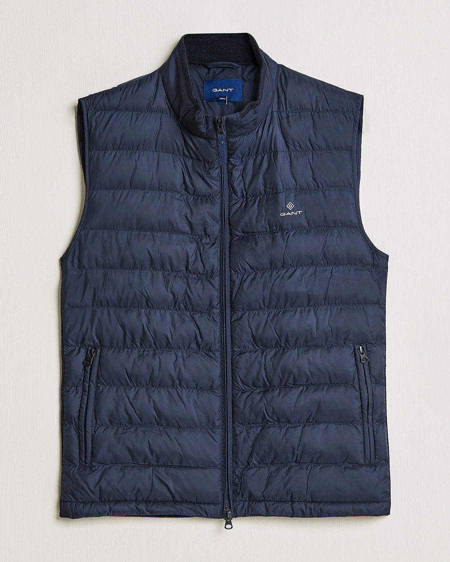 Hombres | Abrigos y chaquetas | GANT | Mixed Media Light Padded Gilet Evening Blue