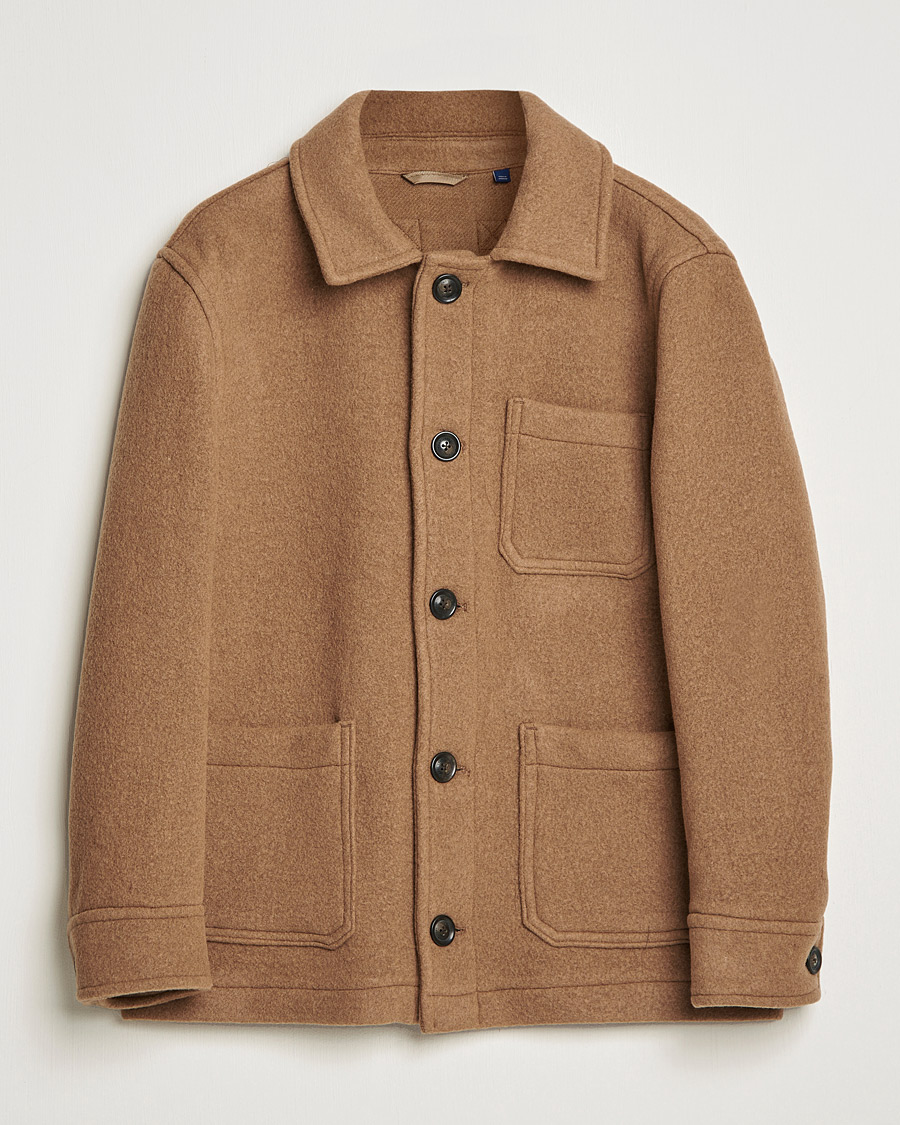 Hombres | Abrigos y chaquetas | GANT | Short Wool Patch Pocket Jacket Warm Khaki