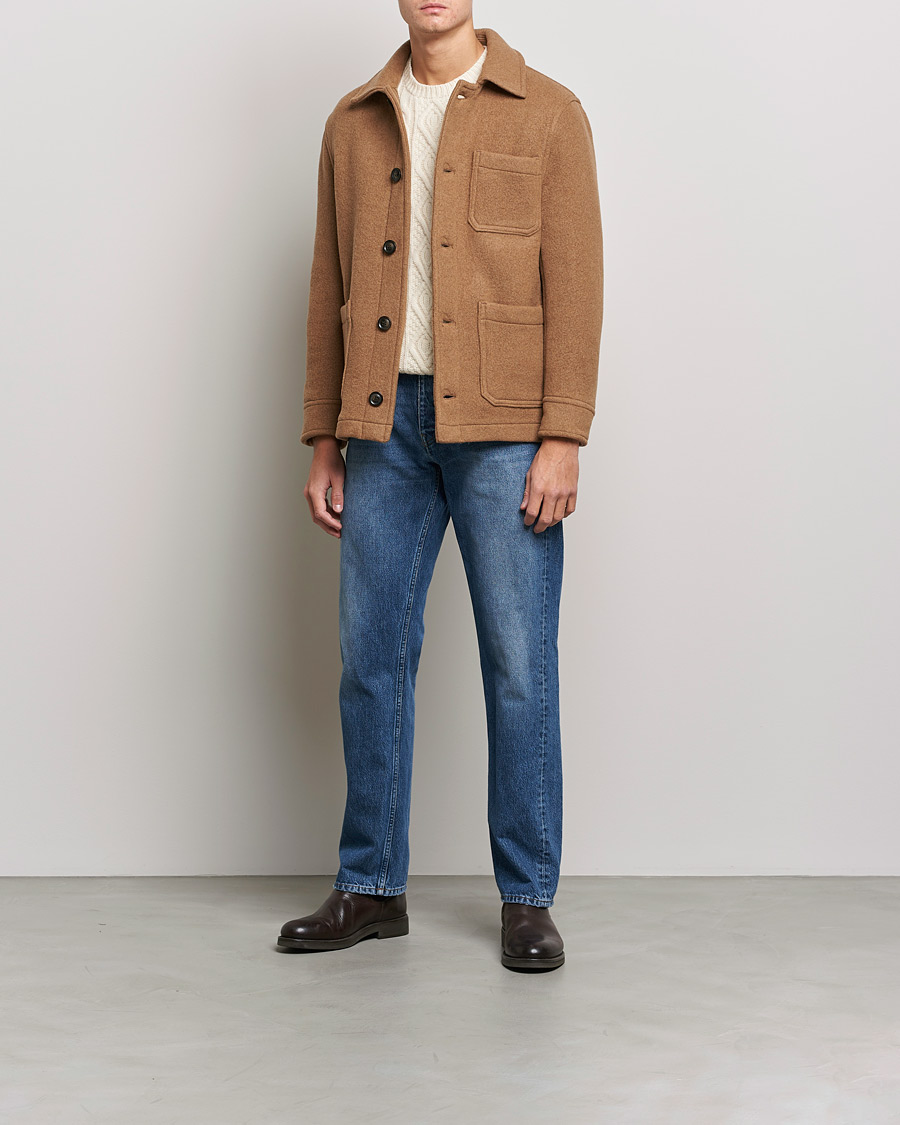 Hombres | Abrigos y chaquetas | GANT | Short Wool Patch Pocket Jacket Warm Khaki