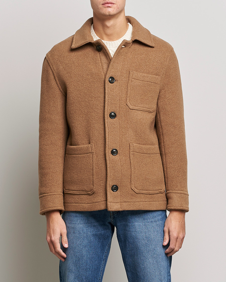 Hombres | Abrigos y chaquetas | GANT | Short Wool Patch Pocket Jacket Warm Khaki
