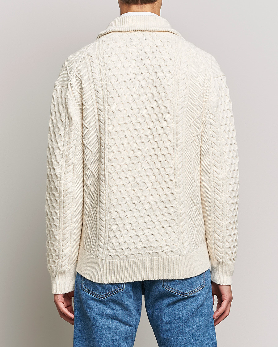 Hombres | Jerséis y prendas de punto | Gant | Aran Structured Full Zip Cream