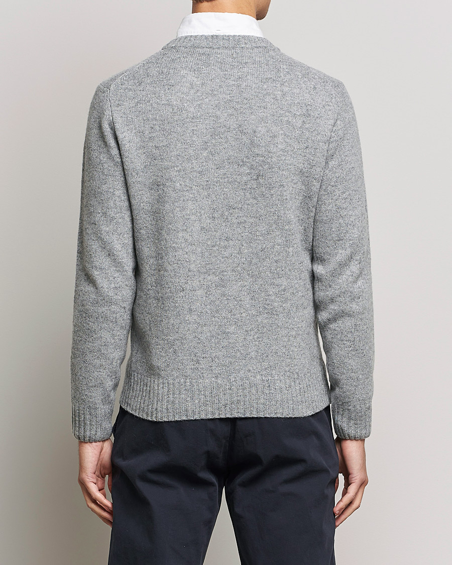 Hombres | Jerséis y prendas de punto | GANT | Brushed Wool Crew Neck Sweater Grey Melange