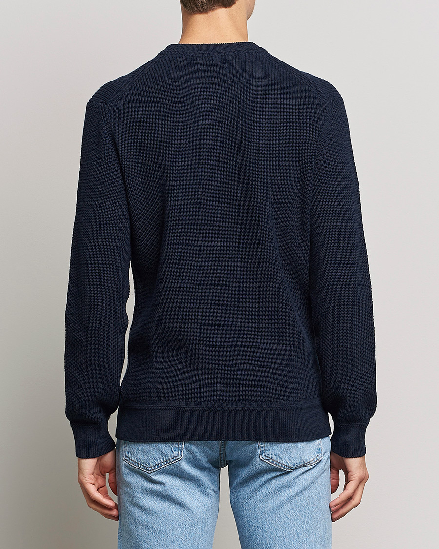 Hombres | Jerséis y prendas de punto | GANT | Cotton/Wool Ribbed Sweater Evening Blue