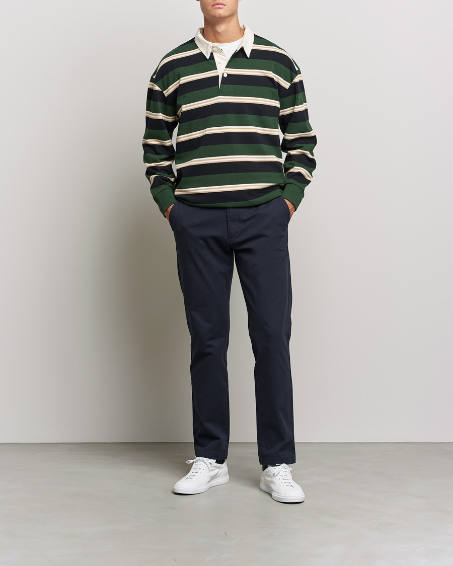 Hombres | Jerséis y prendas de punto | GANT | Archive Striped Heavy Rugger Storm Green
