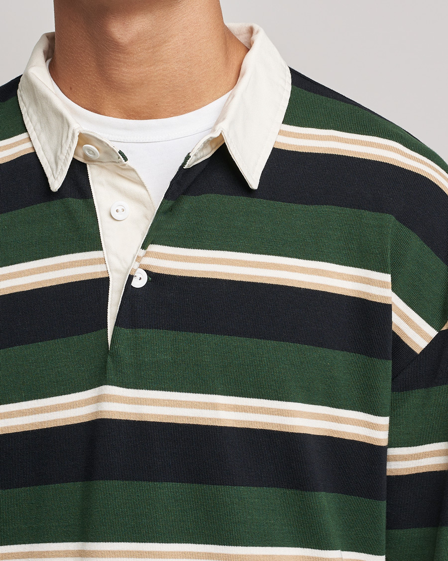Hombres | Jerséis y prendas de punto | GANT | Archive Striped Heavy Rugger Storm Green