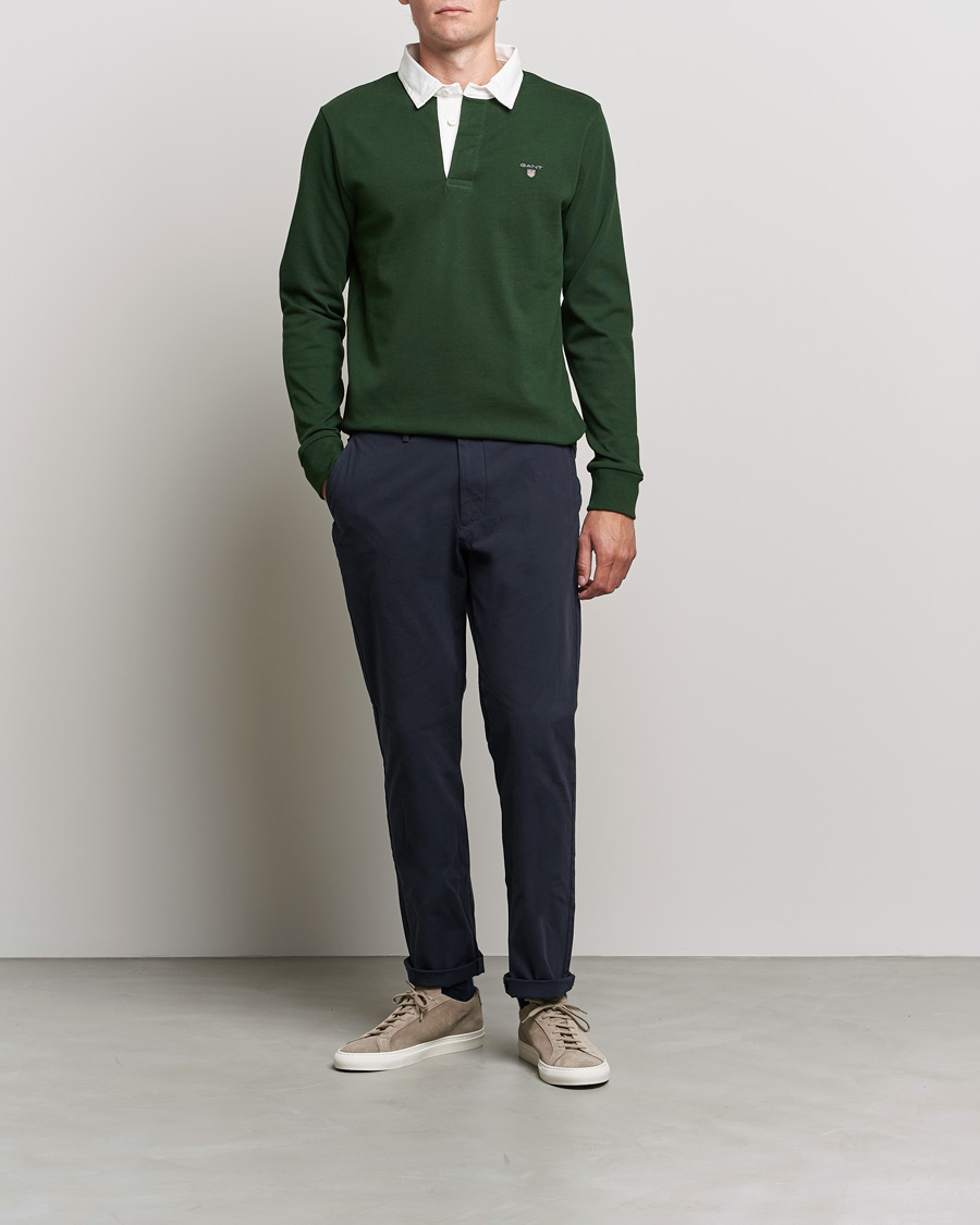 Hombres | Jerséis y prendas de punto | GANT | Original Solid Heavy Rugger Storm Green
