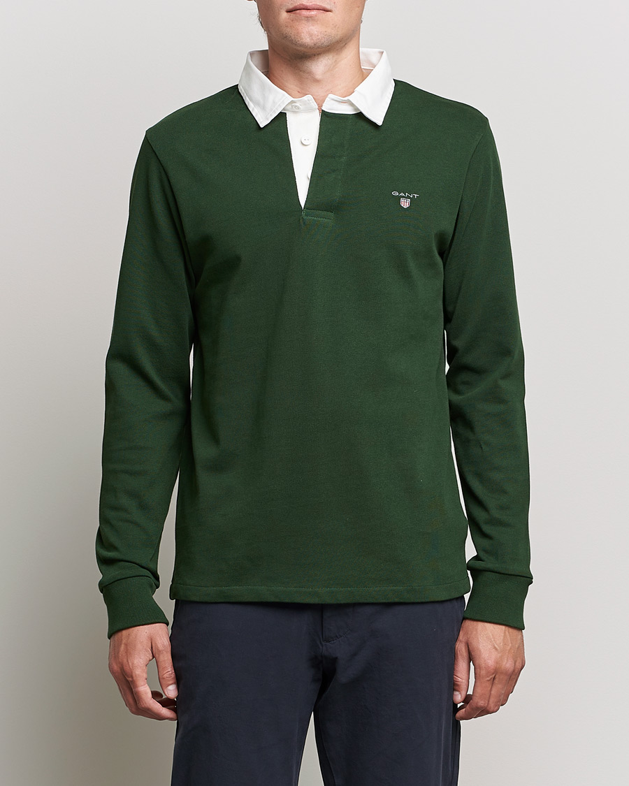 Hombres | Jerséis y prendas de punto | GANT | Original Solid Heavy Rugger Storm Green