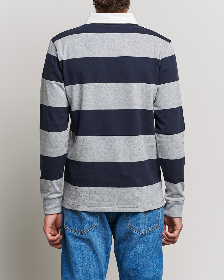 Hombres | Jerséis y prendas de punto | GANT | Barstriped Heavy Rugger Grey Melange
