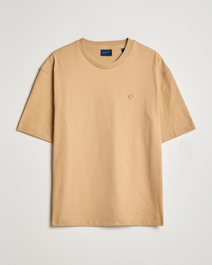 Hombres | Camisetas | GANT | Icon Crew Neck T-shirt Toffee Beige