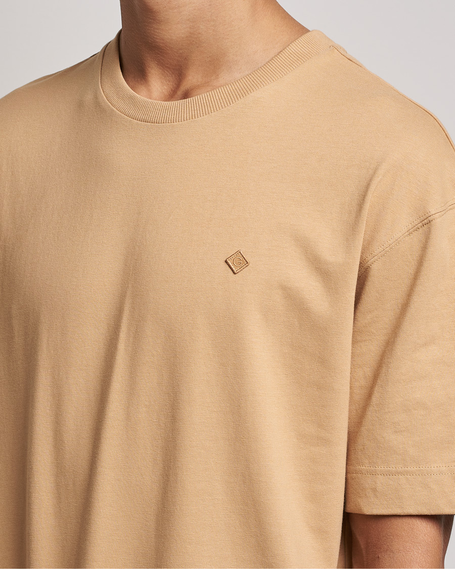 Hombres | Camisetas | GANT | Icon Crew Neck T-shirt Toffee Beige