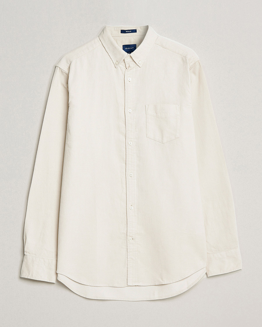Hombres | Camisas | GANT | Regular Fit Corduroy Shirt Putty