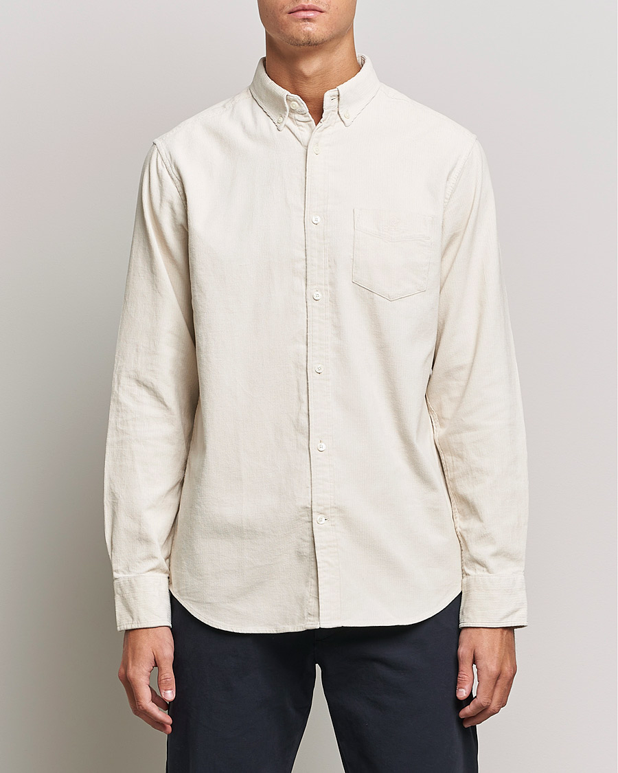 Hombres | Camisas | GANT | Regular Fit Corduroy Shirt Putty